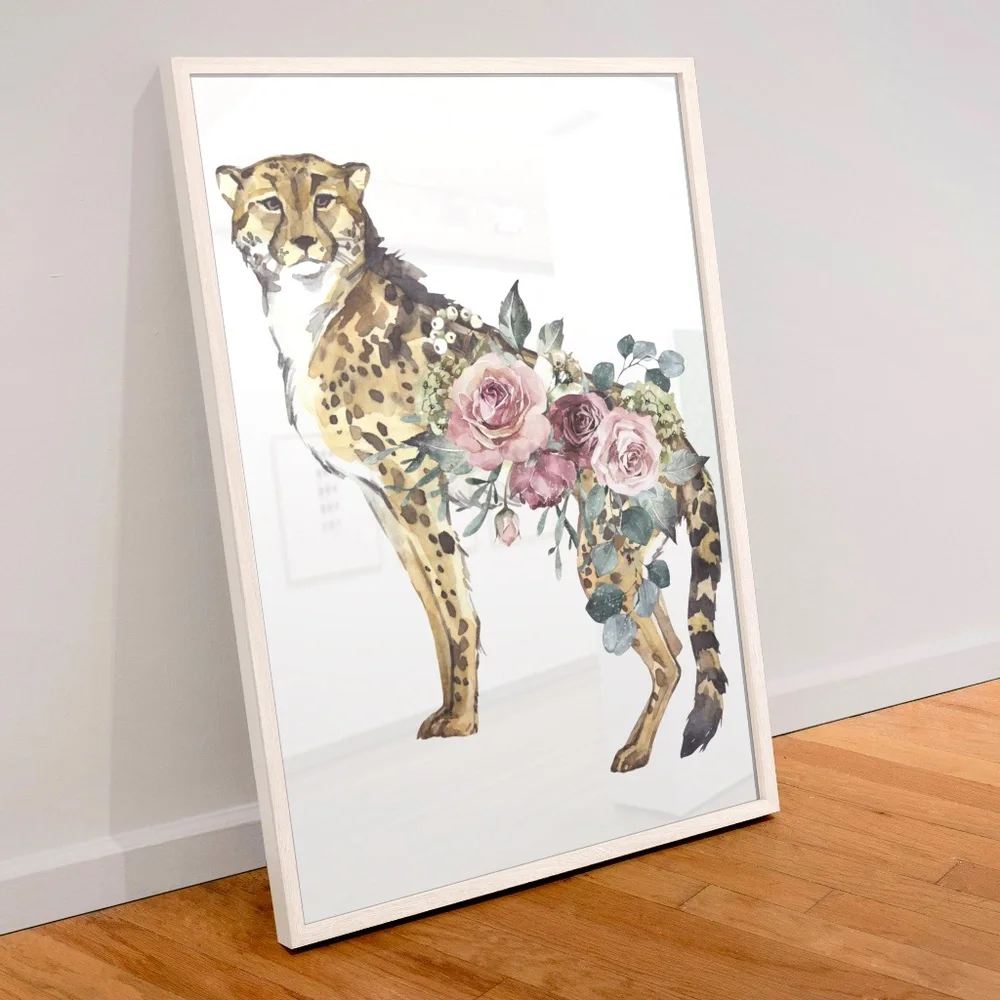 Watercolor Cheetah Illustration Wall Art Poster Print UNFRAMED - Picture 5 of 17